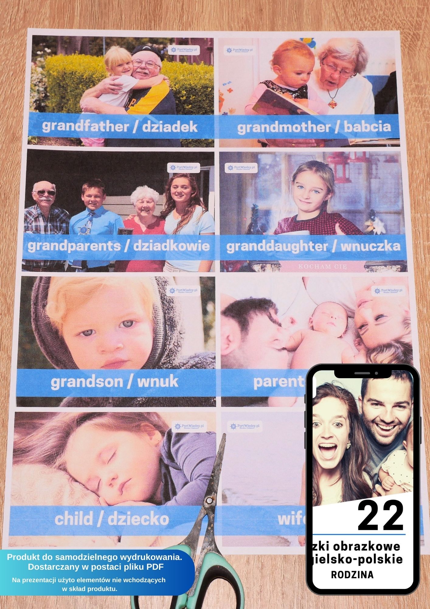 22 fiszki obrazkowe angielsko-polskie: Rodzina 9 22 fiszki obrazkowe angielsko-polskie: Rodzina - obrazek 3